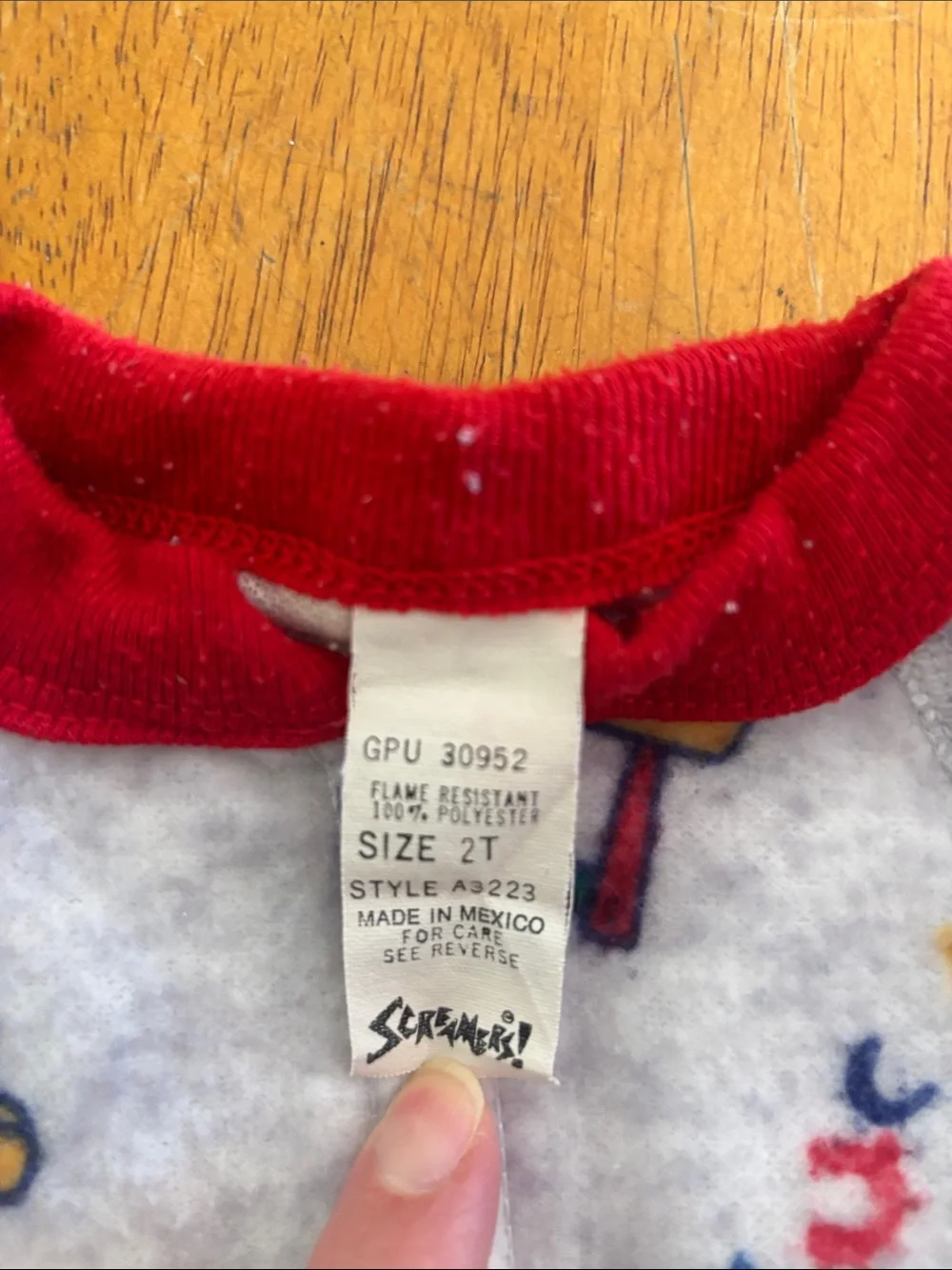 Vintage Screamers Construction Red-Trim Kids One-Piece Footed Pajama 2T